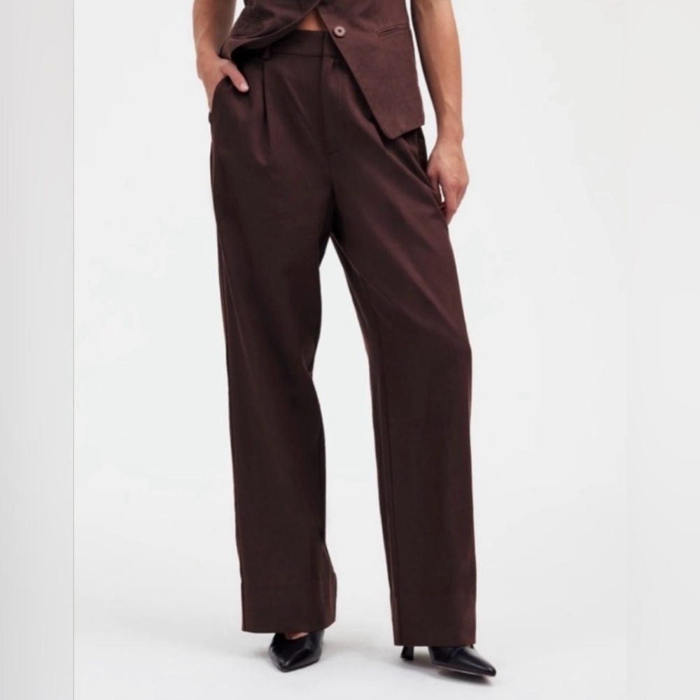 Madewell Slouchy Straight Pant in Chocolate Brown Size 4 NEW